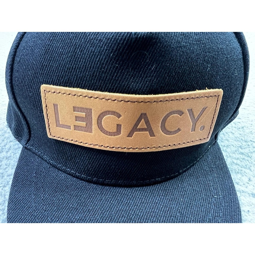 To Little Arrows Legacy Hat Cap Fitted Kids Baby Black Brown Leather Patch NEW